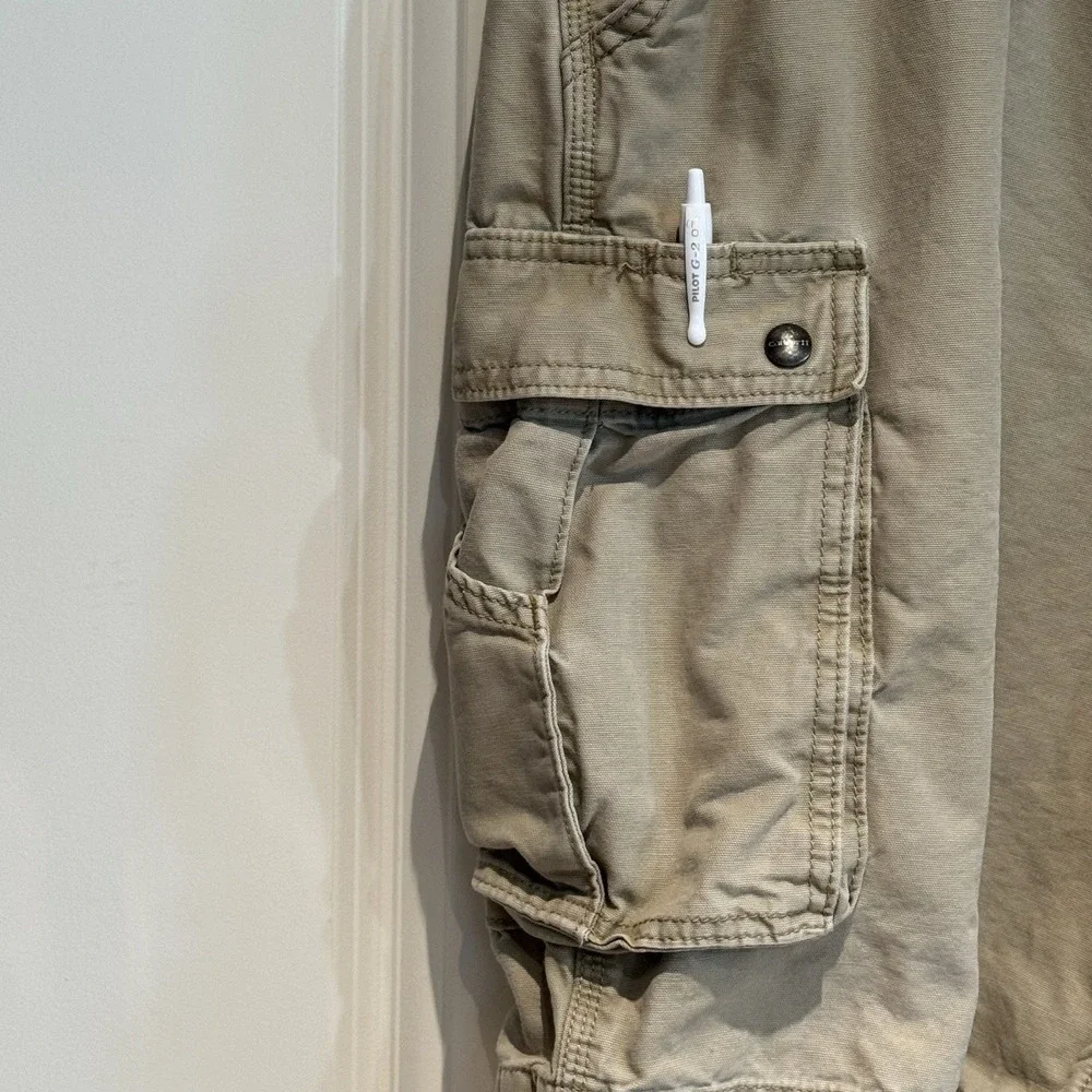 Carhartt Cargo Shorts Mens 42 Relaxed Fit Khaki Work Utility‎ Pocket Casual